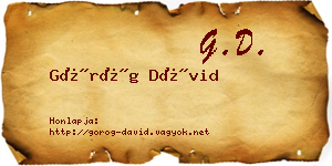 Görög Dávid névjegykártya