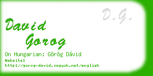 david gorog business card