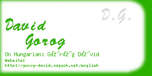 david gorog business card